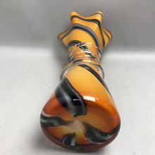 Load image into Gallery viewer, Gold &amp; Black Swirl Glass Art Vase (13")
