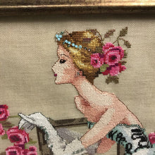 Load image into Gallery viewer, Framed Lady Cross-Stitch Embroidery w/Beads (19x16)
