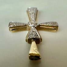Load image into Gallery viewer, 10K Gold Diamond 1.5" Cross Pendant (2.1g)
