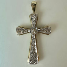 Load image into Gallery viewer, 10K Gold Diamond 1.5" Cross Pendant (2.1g)

