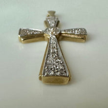 Load image into Gallery viewer, 10K Gold Diamond 1.5" Cross Pendant (2.1g)
