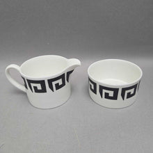 Load image into Gallery viewer, Wedgwood Black Keystone Cream Pitcher &amp; Open Sugar Bowl (~2.25")
