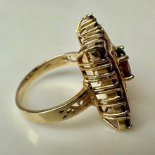 Load image into Gallery viewer, 10K Gold Garnet Vintage Filigree Ring sz 7 (4.2g)
