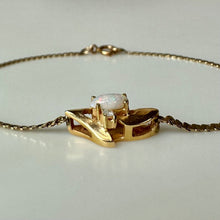 Load image into Gallery viewer, 14K Gold Opal Diamond Vintage 7" Bracelet (2.5g)

