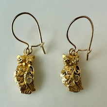 Load image into Gallery viewer, 10K Gold 1" Owl Earrings (2.3g)
