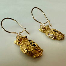 Load image into Gallery viewer, 10K Gold 1" Owl Earrings (2.3g)
