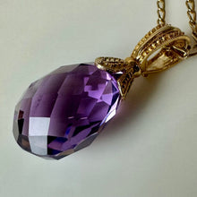 Load image into Gallery viewer, 14K Gold Amethyst Drop Enhancer Pendant on 18" Chain Necklace (8.3g)

