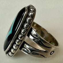 Load image into Gallery viewer, Vintage Carolyn Pollack Relios Onyx Turquoise Charoite Ring sz 6
