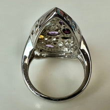 Load image into Gallery viewer, Ross Simons Sterling Pearl Amethyst Garnet Peridot Citrine Mosaic Teardrop Ring sz 6
