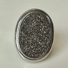 Load image into Gallery viewer, Sterling Hematite Crystal Statement Ring sz 6
