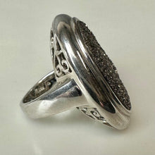 Load image into Gallery viewer, Sterling Hematite Crystal Statement Ring sz 6
