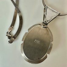 Load image into Gallery viewer, Vintage Carol Felley Sterling Mother of Pearl Statement Pendant on 20" Flat Chain (2.5")
