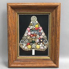 Load image into Gallery viewer, Framed Jewelry Christmas Tree Art (11x9)
