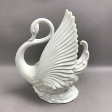 Load image into Gallery viewer, Vintage White Porcelain Swan Light Planter (12")
