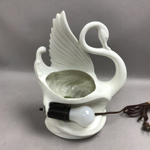 Load image into Gallery viewer, Vintage White Porcelain Swan Light Planter (12")
