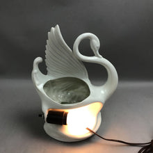Load image into Gallery viewer, Vintage White Porcelain Swan Light Planter (12")
