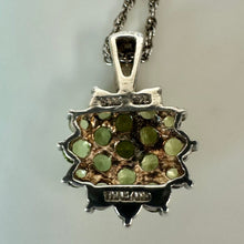 Load image into Gallery viewer, Vintage Sterling Peridot Cluster Pendant on 18" Chain Necklace (1")
