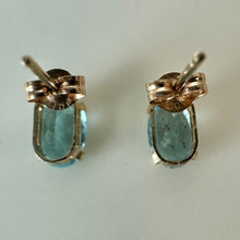 Load image into Gallery viewer, 10K Gold Blue Topaz Stud Earrings (0.5g)
