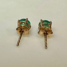 Load image into Gallery viewer, 14K Gold Emerald Stud Earrings (0.8g)
