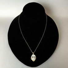 Load image into Gallery viewer, 14K Gold 1" Cubic Zirconia Pendant on 18" Chain Necklace (6.4g)

