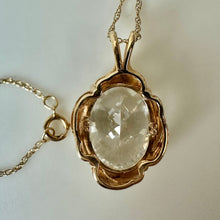 Load image into Gallery viewer, 14K Gold 1" Cubic Zirconia Pendant on 18" Chain Necklace (6.4g)
