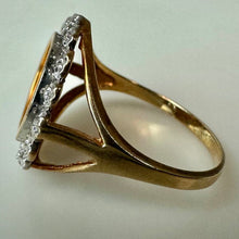 Load image into Gallery viewer, 10K Gold Diamond Panda Coin Replica Ring sz 7 (3.1g)

