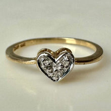 Load image into Gallery viewer, 10K Gold Diamond Heart Ring sz 6.5 (1.3g)
