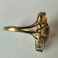 Load image into Gallery viewer, 10K Plumb Gold Topaz Citrine Amethyst Peridot Garnet Ring sz 7 (3.7g)
