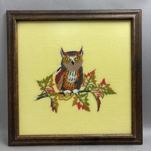 Load image into Gallery viewer, Framed Needlepoint Art Owl (16x16)
