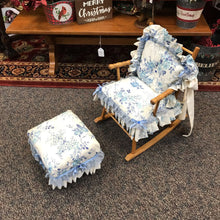 Load image into Gallery viewer, Small Floral Rocker w/ Foot Rest (23x14x21)
