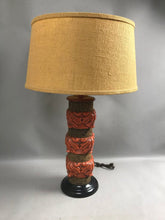 Load image into Gallery viewer, Red &amp; Cork Asian Style Table Lamp (30")(2 Available)
