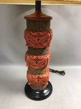 Load image into Gallery viewer, Red &amp; Cork Asian Style Table Lamp (30")(2 Available)
