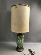 Load image into Gallery viewer, MCM Green Drip Glaze with Cut Out Leaves Flower Pattern Table Lamp (32")(2 Available)
