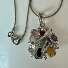 Load image into Gallery viewer, Vintage Sterling Shades of Jade Enhancer Pendant on 18" Chain Necklace (1.25")

