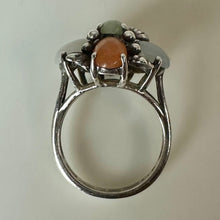 Load image into Gallery viewer, Vintage Sterling Shades of Jade Ring sz 6.25
