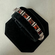 Load image into Gallery viewer, Vintage Sterling Garnet Tennis Bracelet (7")
