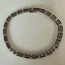 Load image into Gallery viewer, Vintage Sterling Garnet Tennis Bracelet (7")
