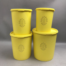 Load image into Gallery viewer, Vintage Set Of 4 Tupperware Servalier Nesting Canister Set Yellow (8")

