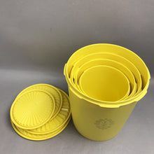 Load image into Gallery viewer, Vintage Set Of 4 Tupperware Servalier Nesting Canister Set Yellow (8")
