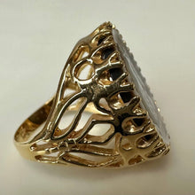 Load image into Gallery viewer, Vintage Goldtone Carved Abalone Angel Cameo Ring sz 6
