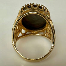 Load image into Gallery viewer, Vintage Goldtone Carved Abalone Angel Cameo Ring sz 6
