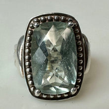 Load image into Gallery viewer, Vintage Sterling Faceted Aquamarine Ring sz 6
