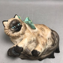 Load image into Gallery viewer, StoneLite Italian Cat Figure w/Blue Bow (8")
