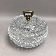 Load image into Gallery viewer, Candy/Powder Dish Fostoria Aristocrat Crystal with Brass Handle (5")
