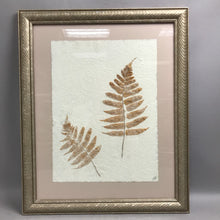 Load image into Gallery viewer, Gold Framed Pressed Fern Leaves Wall Art Nature Botanical Signed (23x19)
