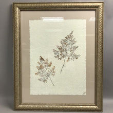 Load image into Gallery viewer, Gold Framed Pressed Fern Leaves Wall Art Nature Botanical Signed (23x19)
