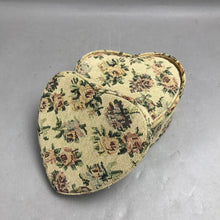 Load image into Gallery viewer, Vintage Floral Heart Nesting Boxes Padded Fabric Trinket Storage Set of 3 (10x7)
