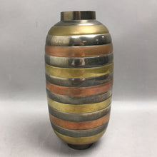 Load image into Gallery viewer, Vintage YH India NBR Mixed Metals Brass &amp; Bronze Vase (9")
