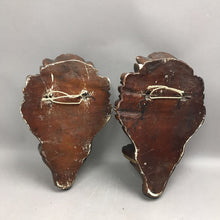 Load image into Gallery viewer, Set of 2 Vintage Brown Gold Accented Plaster Wall Sconce (12x8)
