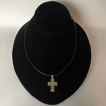 Load image into Gallery viewer, 14K Gold Stainless Steel Milor Cross Pendant on Black Cord Necklace
